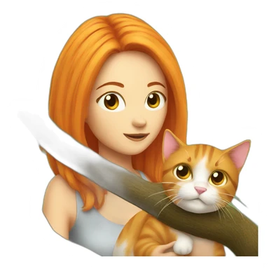 Jane orange hair with cat in a tree sticker