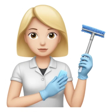 Cleaning the bathroom sticker