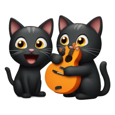 Black Cat and Orange Cat sing sticker