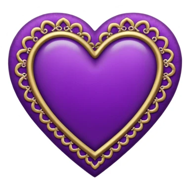 purple heart with a lace border sticker