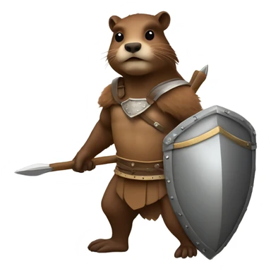 Beaver warrior, spear, shield, armour sticker