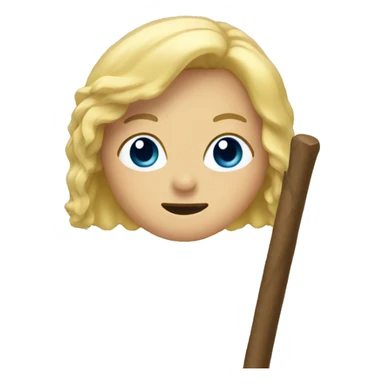 stick with blonde hair on it  sticker