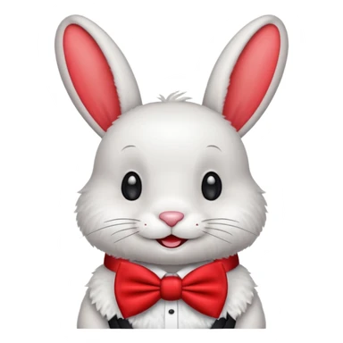 Cartoon rabbit with oversized bow tie sticker