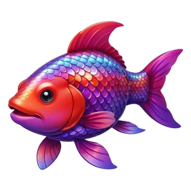 color gradient between red and purple glitter cute happy carp sticker