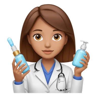 Girl being an esthetician brown hair  sticker