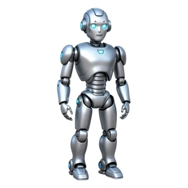 A fit male robot with a huge brain, full body sticker