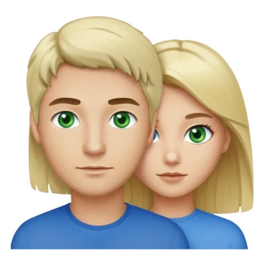 Girl blonde Green eyes man dark Hair blue eyes sticker