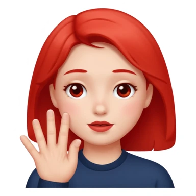 blushing with fingers sticker