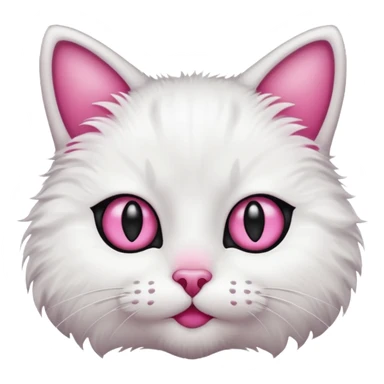 Emoji of White anche black cat face sticker