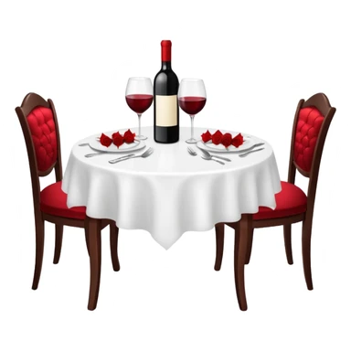  romantic table set for two with roses and red wine sticker