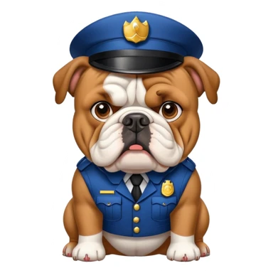 english bulldog as a security guard sticker