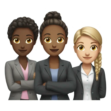 corporate team of girls with 4 girls sticker