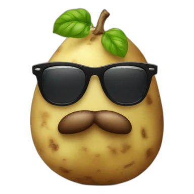 serious potato in black sunnies sticker