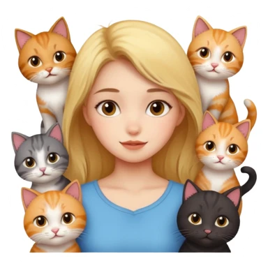 girl cute cats sticker