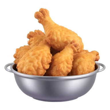 fried chicken in a silver stainless steel bowl sticker