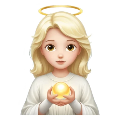 girl angel holding glowing ball sticker