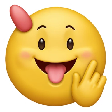 yellow tounge out emoji with pinching hand on the right side sticker