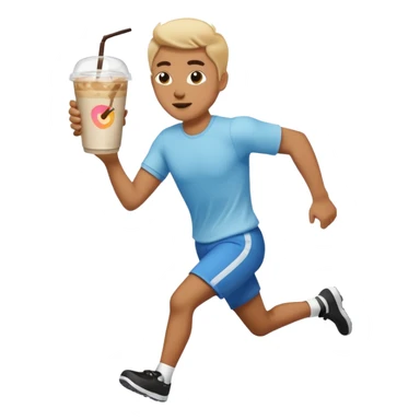gay person running with ice coffee  sticker