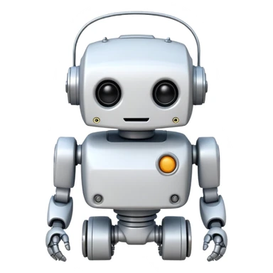 white ai old robot toy sticker