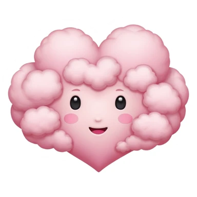 pink heart cloud no face  sticker
