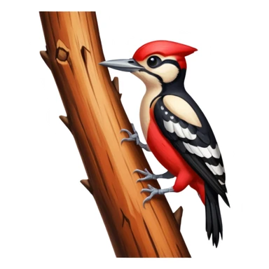 A colorful woodpecker tapping on a tall tree. sticker