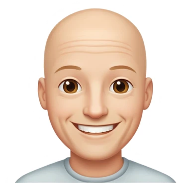 bald guy smiling indoors sticker