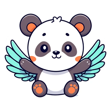 Fly panda sticker