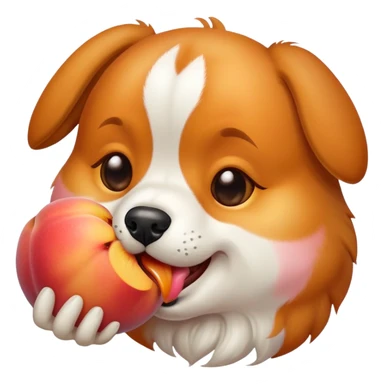 Dog licking peach sticker