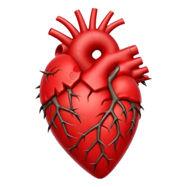 anatomical heart wrapped in thorns sticker