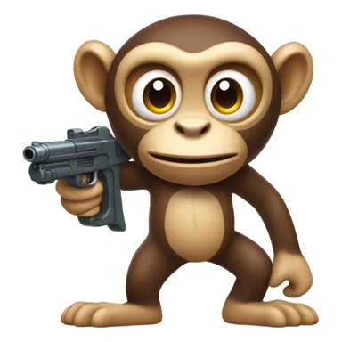 Monkey with pewpew  sticker