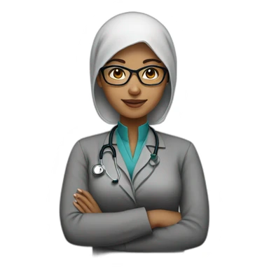 women muslim with black glasses and she is a doctor sticker