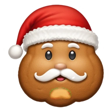 gingerbread cookie in red santa hat shape sticker