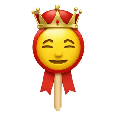 red pin with map and yellow crown sticker