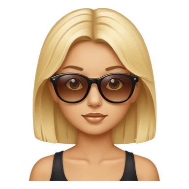 Blonde girl with sunglasses sticker