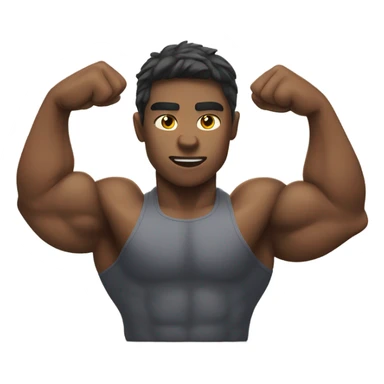 Person flexing strong muscles  sticker