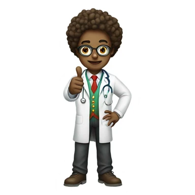 young doctor clown thumbs down sticker