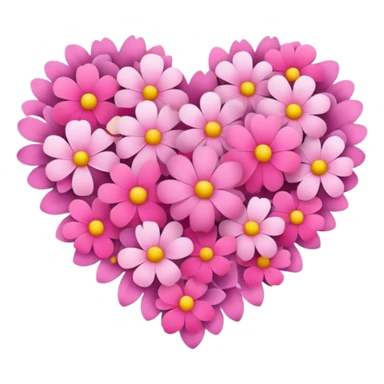 pink heart bouquet of flowers sticker