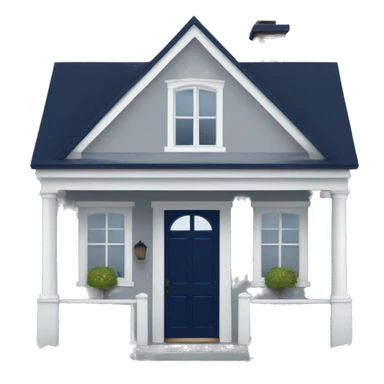 Light gray house with Navy blue front door  sticker