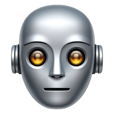 robot face emoji, simple, expressive, suitable for use as a channel icon sticker