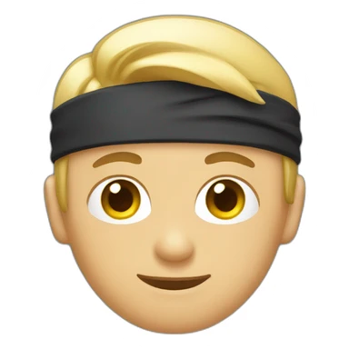 office worker with ninja headband sticker