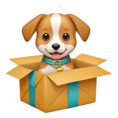 Dog in wrapped new yaer sticker