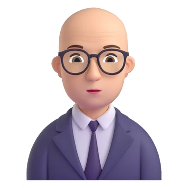 bald guy with glasses, looking dumb sticker