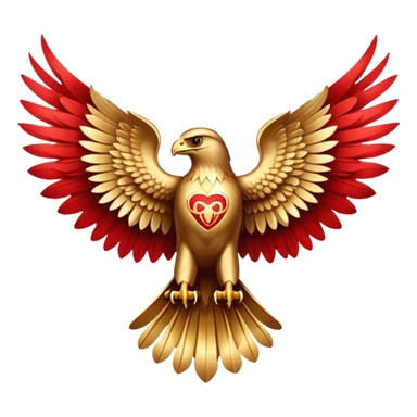 Golden hawk with spread wings, House Bellona symbol, Red Rising sticker