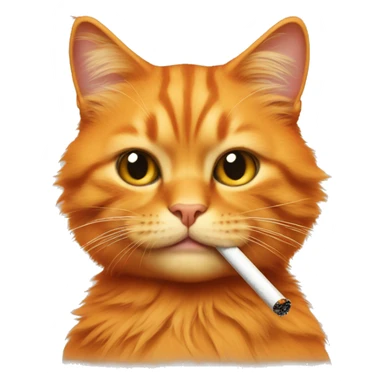 An orange fluffy cat smoking a cigarette  sticker