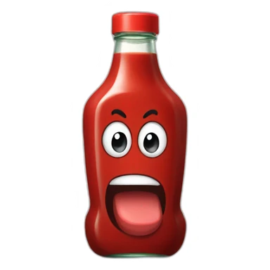 Angry bottle of ketchup sticker