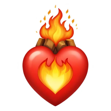 Coeur en feu  sticker