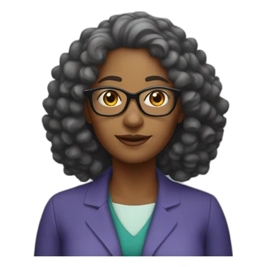 Black science teacher Woman with curly hair, glasses and she is old sticker