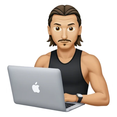 Ibrahimovic with macbook sticker
