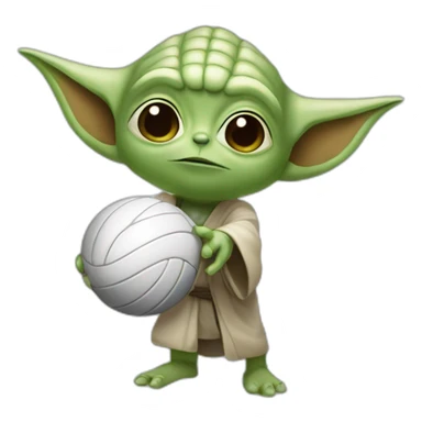 Yoda agarrando un balón de voley sticker