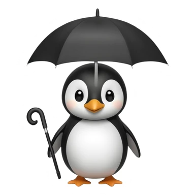 Penguin with polka-dot umbrella sticker